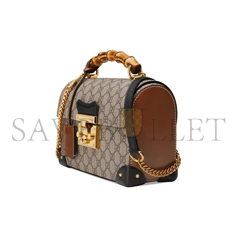 GUCCI PADLOCK CANVAS WITH LEATHER SHOULDER BAG 603221 (24*17*10cm)